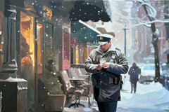Original art for sale at UGallery.com | Cold Case by Keith Thomson | $2,300 | oil painting | 16' h x 24' w | thumbnail 1