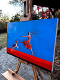 Original art for sale at UGallery.com | Dog Lake by Keith Thomson | $2,700 | oil painting | 16' h x 24' w | thumbnail 2