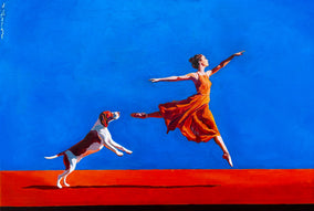 Original art for sale at UGallery.com | Dog Lake by Keith Thomson | $2,500 | oil painting | 16' h x 24' w