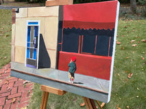 Original art for sale at UGallery.com | Elevator? by Keith Thomson | $2,300 | oil painting | 16' h x 24' w | thumbnail 2