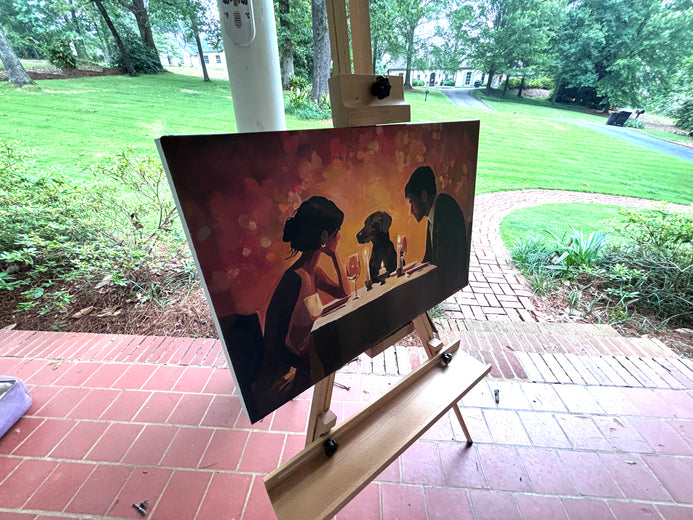 Family Dinner by Keith Thomson |  Side View of Artwork 