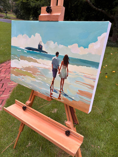 Long Walk on the Beach by Keith Thomson |  Side View of Artwork 