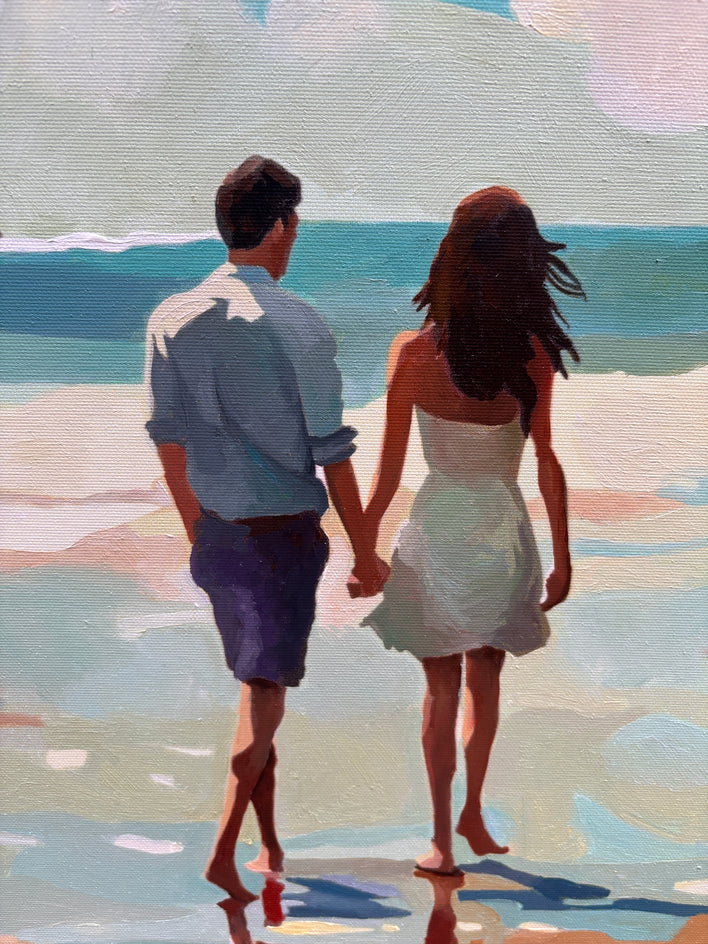 Long Walk on the Beach by Keith Thomson |  Closeup View of Artwork 