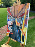 Original art for sale at UGallery.com | Out to the Ballgame by Keith Thomson | $2,300 | oil painting | 24' h x 16' w | thumbnail 2