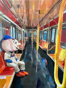 oil painting by Keith Thomson titled Out to the Ballgame
