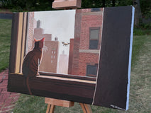 Original art for sale at UGallery.com | The Birdwatcher by Keith Thomson | $2,700 | oil painting | 16' h x 24' w | thumbnail 2