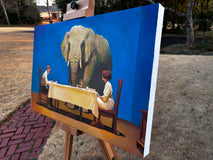 Original art for sale at UGallery.com | The Cliché by Keith Thomson | $2,600 | oil painting | 16' h x 24' w | thumbnail 2