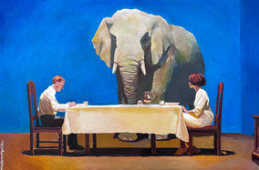 Original art for sale at UGallery.com | The Cliché by Keith Thomson | $2,600 | oil painting | 16' h x 24' w