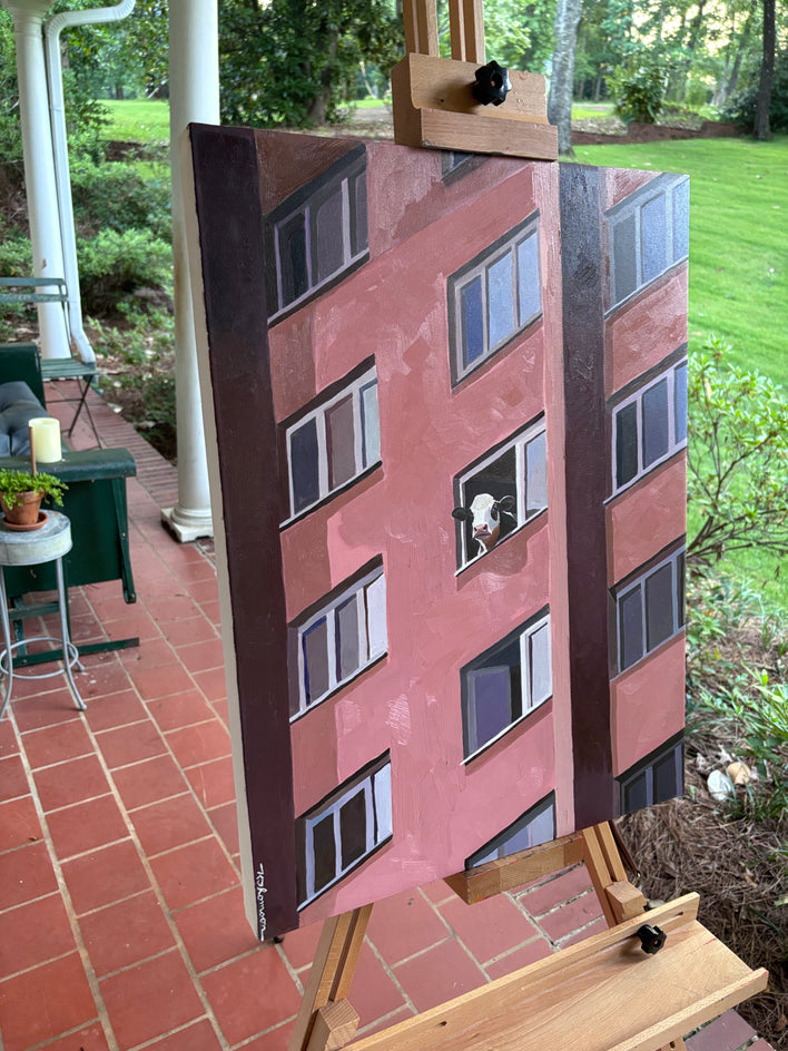 The Cow of East 86th Street by Keith Thomson |  Side View of Artwork 