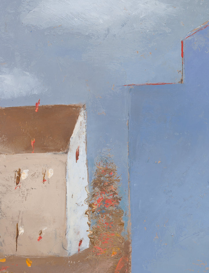 Blue House by Kestutis Jauniškis |  Closeup View of Artwork 