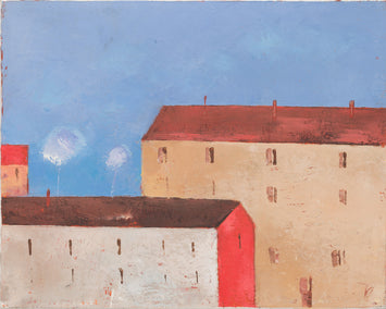 oil painting by Kestutis Jauniškis titled Old City Fragment 5