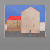 Original art for sale at UGallery.com | Old City Fragment 7 by Kestutis Jauniškis | $475 | oil painting | 9.8' h x 7.9' w | thumbnail 3