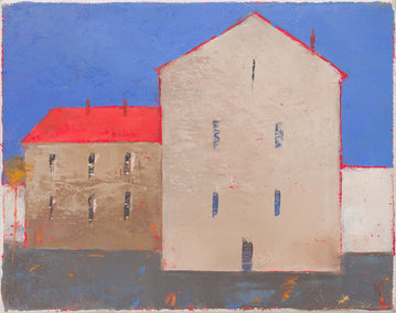 oil painting by Kestutis Jauniškis titled Old City Fragment 7