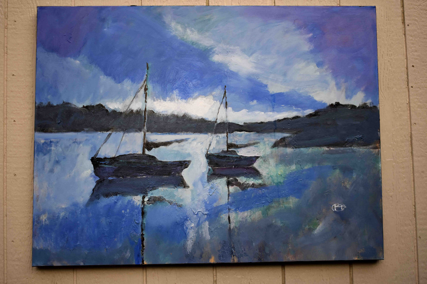 Blue Dawn by Kip Decker |  Side View of Artwork 