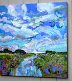 Original art for sale at UGallery.com | Cloud Puffs 1 by Kip Decker | $1,750 | acrylic painting | 36' h x 36' w | thumbnail 2