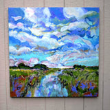 Original art for sale at UGallery.com | Cloud Puffs 1 by Kip Decker | $1,750 | acrylic painting | 36' h x 36' w | thumbnail 3