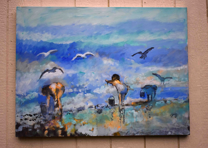 Hunting For Treasure by Kip Decker |  Side View of Artwork 