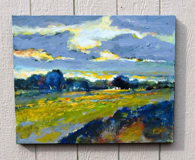Light On Mustard by Kip Decker |  Side View of Artwork 