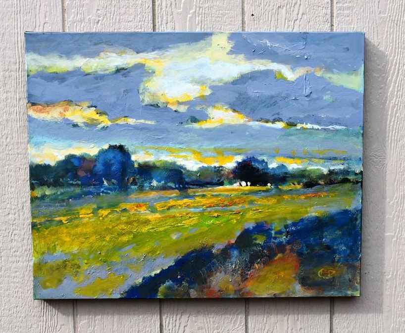 Light On Mustard by Kip Decker |  Side View of Artwork 