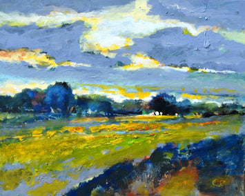 acrylic painting by Kip Decker titled Light On Mustard