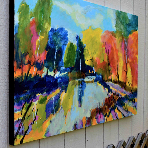 River Trail by Kip Decker |  Side View of Artwork 