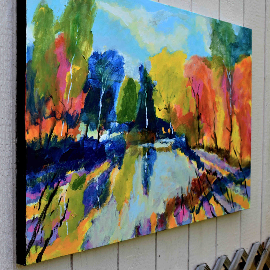 River Trail by Kip Decker |  Side View of Artwork 