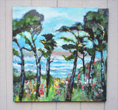 Original art for sale at UGallery.com | Surf and Pines by Kip Decker | $1,350 | acrylic painting | 30' h x 30' w | thumbnail 3