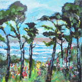 Original art for sale at UGallery.com | Surf and Pines by Kip Decker | $1,350 | acrylic painting | 30' h x 30' w | thumbnail 1