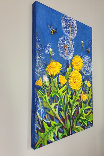 Dandelions by Kira Yustak |  Side View of Artwork 