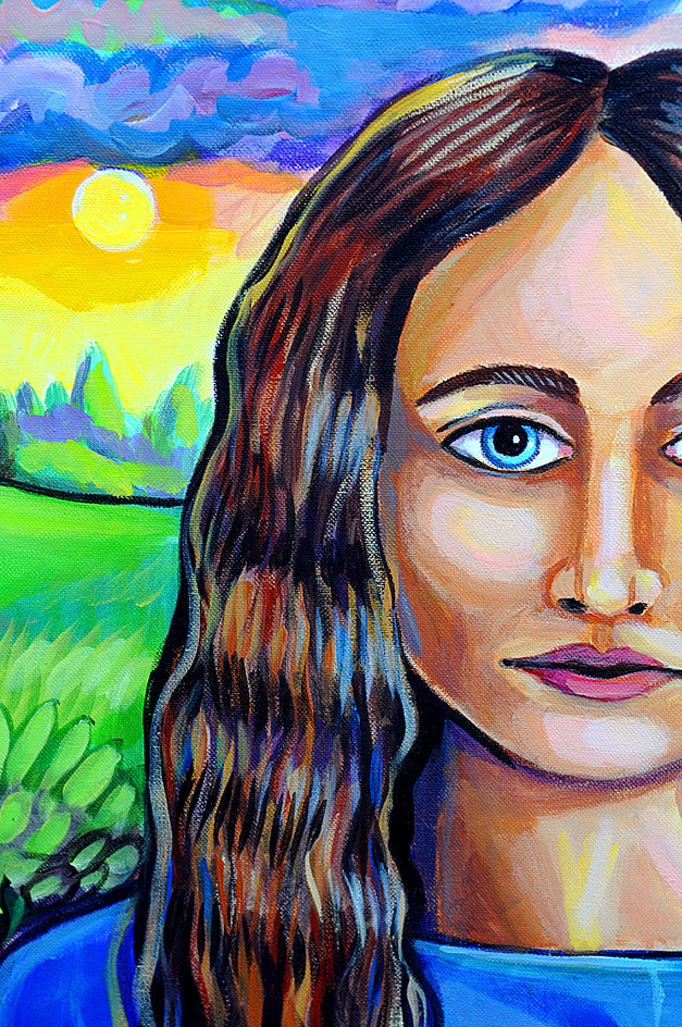 House on the Hill by Kira Yustak |  Closeup View of Artwork 