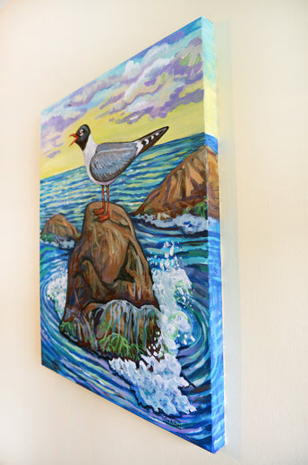 Laughing Gull by Kira Yustak |  Side View of Artwork 