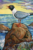 Original art for sale at UGallery.com | Laughing Gull by Kira Yustak | $975 | acrylic painting | 30' h x 24' w | thumbnail 4