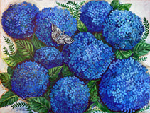 Original art for sale at UGallery.com | Nikko Blue by Kira Yustak | $2,775 | acrylic painting | 30' h x 49' w | thumbnail 1