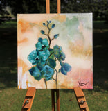 Original art for sale at UGallery.com | Blue Orchid by Kristina Ingvarsson | $235 | oil painting | 10' h x 10' w | thumbnail 3