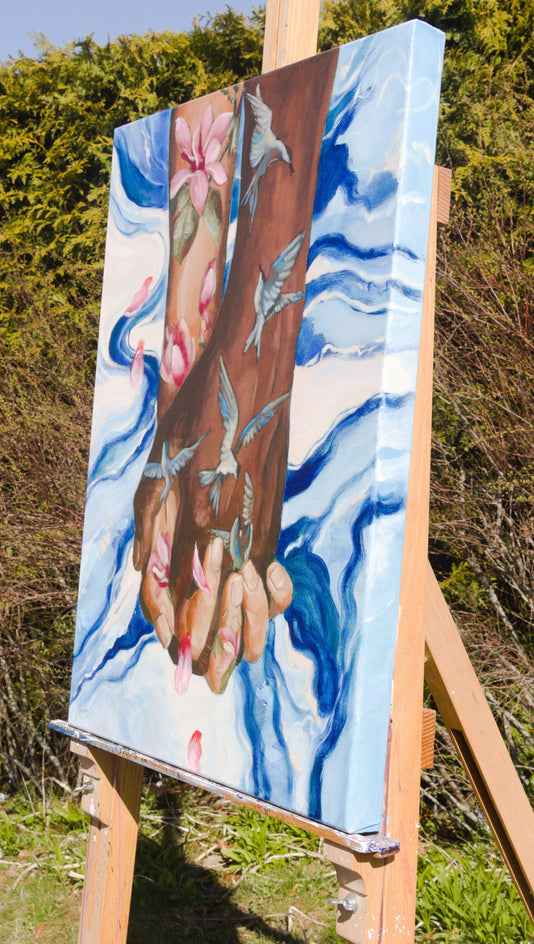Holding You Through Every Season by Kristina Ingvarsson |  Side View of Artwork 
