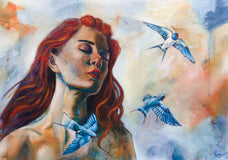 Original art for sale at UGallery.com | If You Only Knew What We Dreamed Of by Kristina Ingvarsson | $2,000 | oil painting | 28' h x 40' w | thumbnail 1