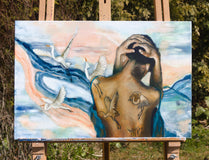Original art for sale at UGallery.com | Let Go of It and It Will Come to Back to You by Kristina Ingvarsson | $775 | oil painting | 16' h x 24' w | thumbnail 3