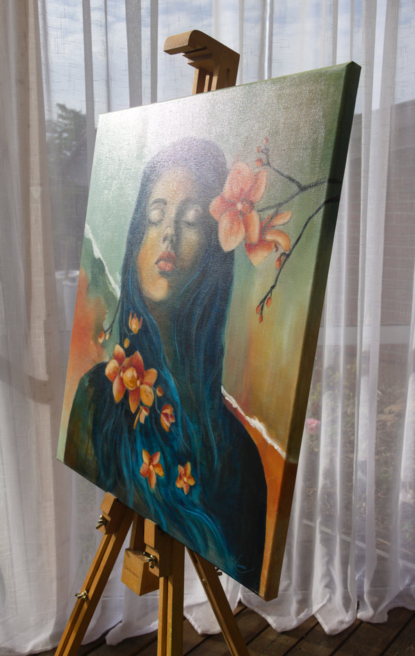 Let There Be a Pause in Between Blooming by Kristina Ingvarsson |  Side View of Artwork 