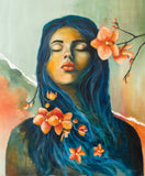 Original art for sale at UGallery.com | Let There Be a Pause in Between Blooming by Kristina Ingvarsson | $925 | oil painting | 24' h x 20' w | thumbnail 1