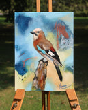Original art for sale at UGallery.com | Nuthatch by Kristina Ingvarsson | $200 | oil painting | 9' h x 7' w | thumbnail 3