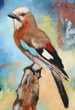 Original art for sale at UGallery.com | Nuthatch by Kristina Ingvarsson | $200 | oil painting | 9' h x 7' w | thumbnail 4