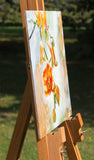 Original art for sale at UGallery.com | Orange Orchids by Kristina Ingvarsson | $235 | oil painting | 10' h x 10' w | thumbnail 2