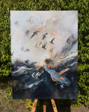 Original art for sale at UGallery.com | She Followed Where the Light Made Her Stronger by Kristina Ingvarsson | $1,700 | oil painting | 32' h x 24' w | thumbnail 3