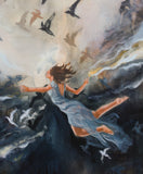 Original art for sale at UGallery.com | She Followed Where the Light Made Her Stronger by Kristina Ingvarsson | $1,700 | oil painting | 32' h x 24' w | thumbnail 4