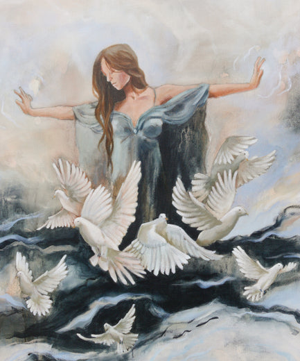 She Moved the Sky Without Touching It by Kristina Ingvarsson |   Closeup View of Artwork 
