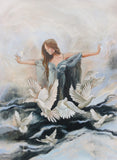 Original art for sale at UGallery.com | She Moved the Sky Without Touching It by Kristina Ingvarsson | $1,400 | oil painting | 32' h x 24' w | thumbnail 1
