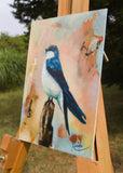 Original art for sale at UGallery.com | Swallow by Kristina Ingvarsson | $200 | oil painting | 9' h x 7' w | thumbnail 2