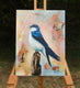 Original art for sale at UGallery.com | Swallow by Kristina Ingvarsson | $375 | oil painting | 9' h x 7' w | thumbnail 3