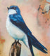 Original art for sale at UGallery.com | Swallow by Kristina Ingvarsson | $375 | oil painting | 9' h x 7' w | thumbnail 4