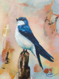 Original art for sale at UGallery.com | Swallow by Kristina Ingvarsson | $200 | oil painting | 9' h x 7' w | thumbnail 1